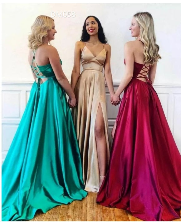 DM58 Bridesmaid dresssatin/ Vestido Dama satin