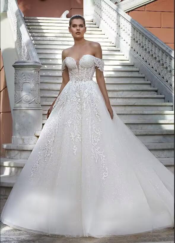 VN23034 Wedding dress off Shoulder/ Vestido de Novia Hombro