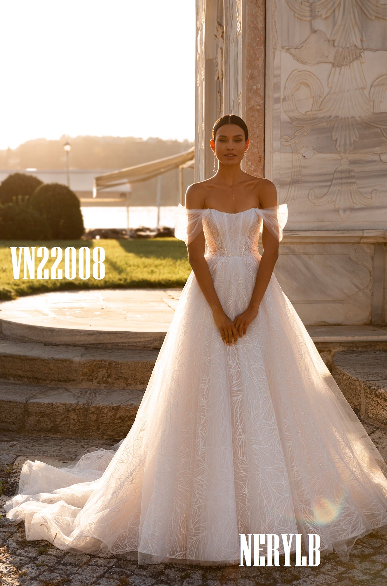 VN22008 Bare shoulders wedding dress Vestido de novia hombros