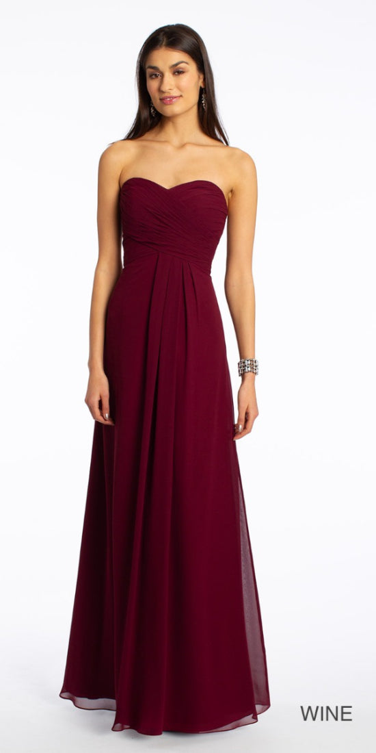 VD014 Strapless pleated Bridesmaid dress / Vestido Dama de la Novia strapless plisado