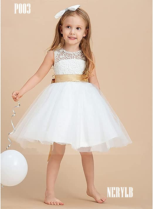 P003 Tulle and lace flower girl dress / Vestido de niña de tul y encaje