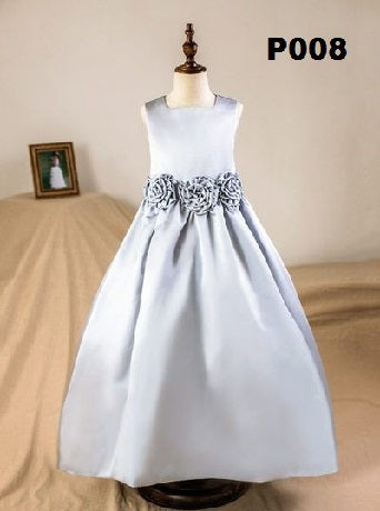 P008 Satin  flower girl dress / Vestido de niña satin