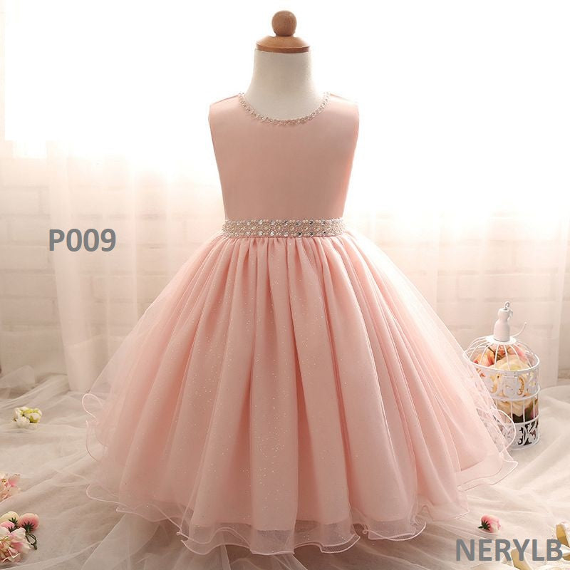 P009 Sparkling Flower Girl Dress / Vestido de Niña con Brillos