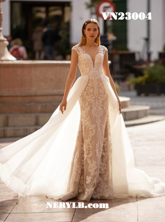 VN23004 2 in 1 Wedding dress/ Vestido de Novia Convertible