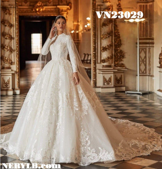 VN23029 Modest Wedding dress / Vestido de Novia Modesto