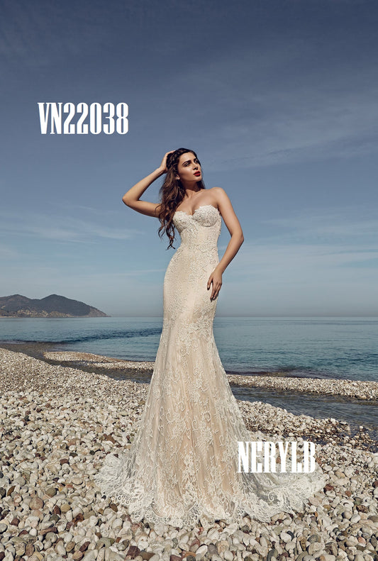 VN22038 Sexy Mermaid Wedding Dress / Sexy Vestido de Novia corte Sirena