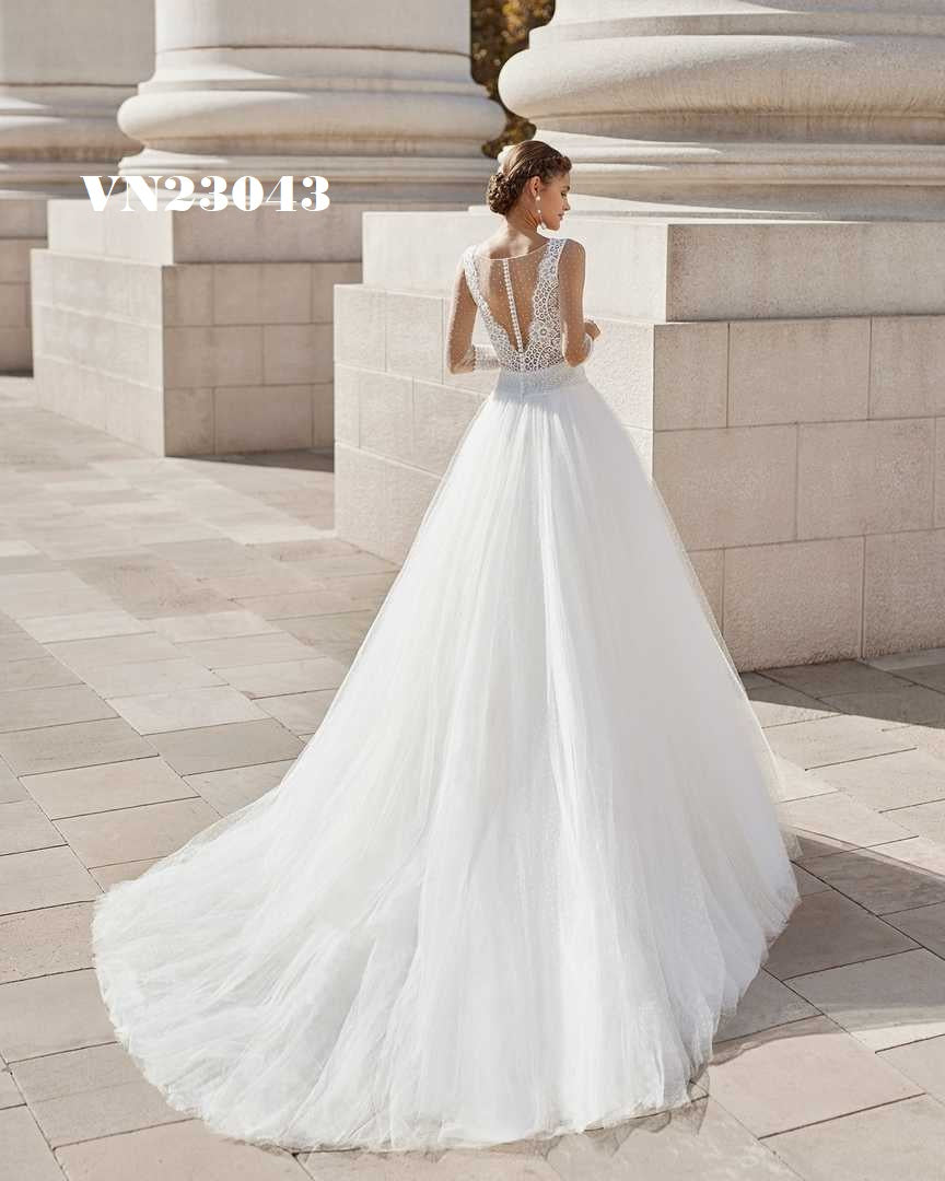 VN23043 Romantic wedding dress, long sleeves