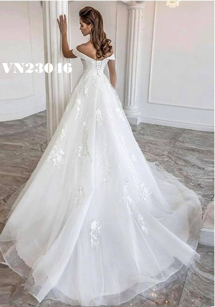 VN23046 off shoulders wedding dress / Vestido de novia hombros descubiertos
